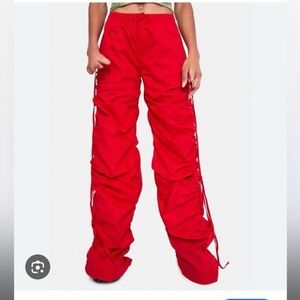 Jaded London Bold Red Wide Leg Pants